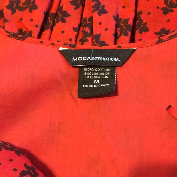 Moda International Top Black/Red Size M - Picture 5 of 14